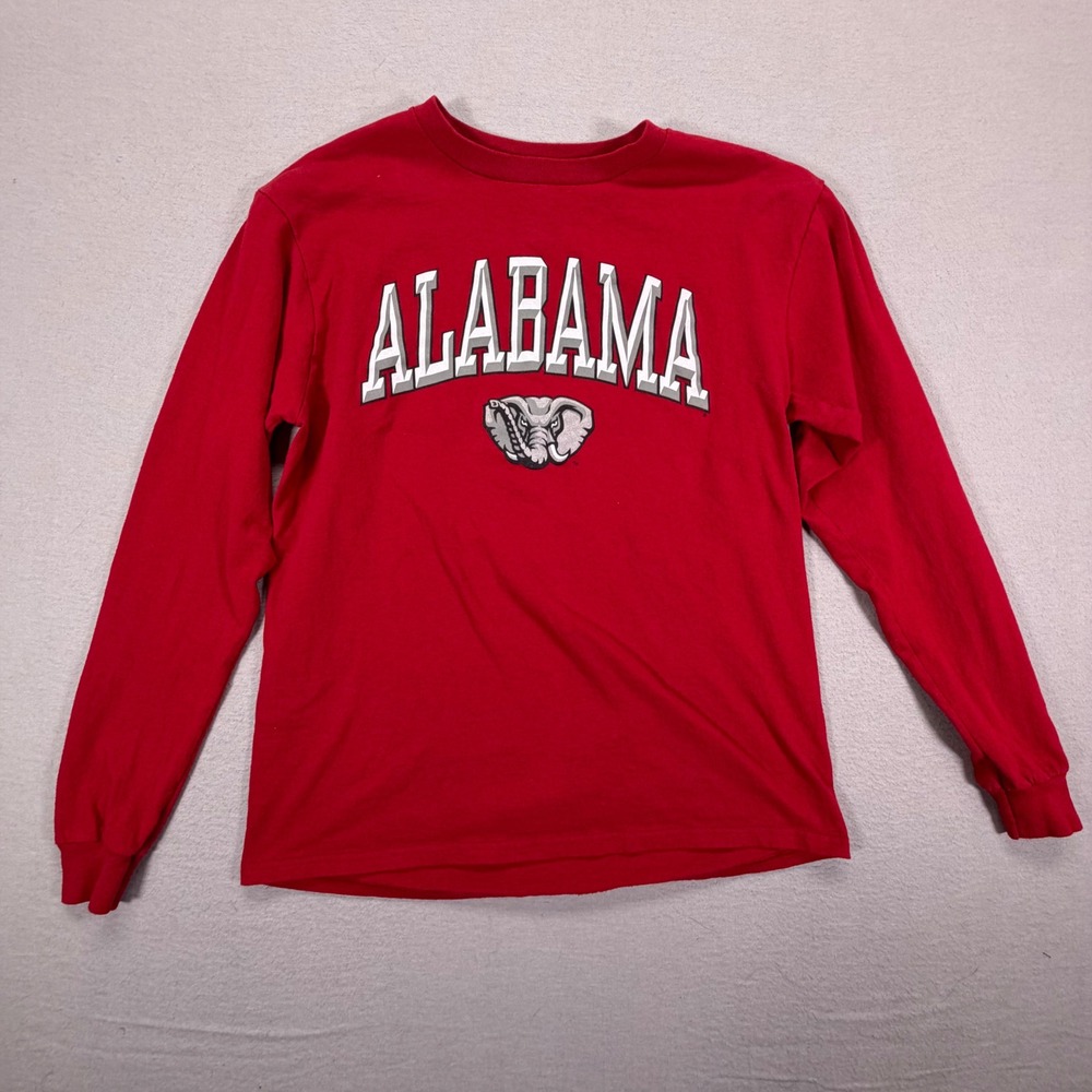 Alabama Long Sleeve T-Shirt Mens M Red Excellent Graphic NCAA Roll Tide